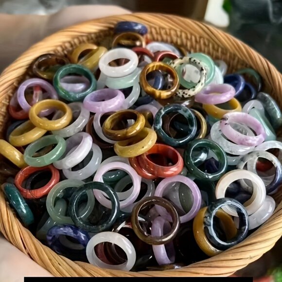 1pc Size 10 Exquisite Natural Stone Ring - Multicolor Crystal Gemstone Jewelry - Picture 10 of 10